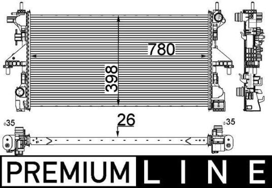 Radiator MAHLE ORIGINAL CR 808 000P