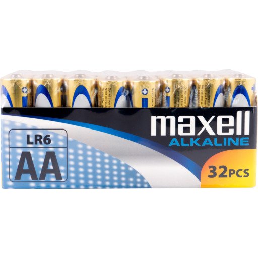 Maxell Alkalisk AA 1,5V Engangsbatterier 32 stk i Boks Maxell Alkalisk AA 1,5V Engangsbatterier 32 stk i Boks