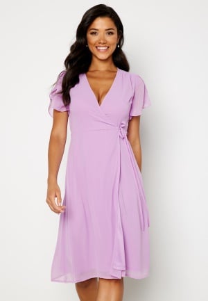 Bubbleroom Occasion Grienne Wrap Midi Dress Lilac 3XL