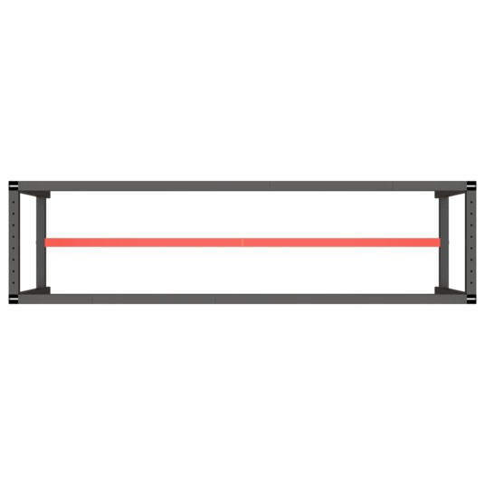  Ramme til arbeidsbenk matt svart og rød 210x50x79 cm metall 151454