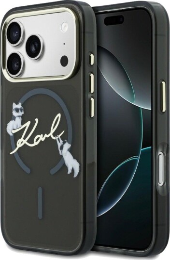 Karl Lagerfeld Script Logo MagSafe-etui til iPhone 17 Pro Max / 18 Pro Max - Svart
