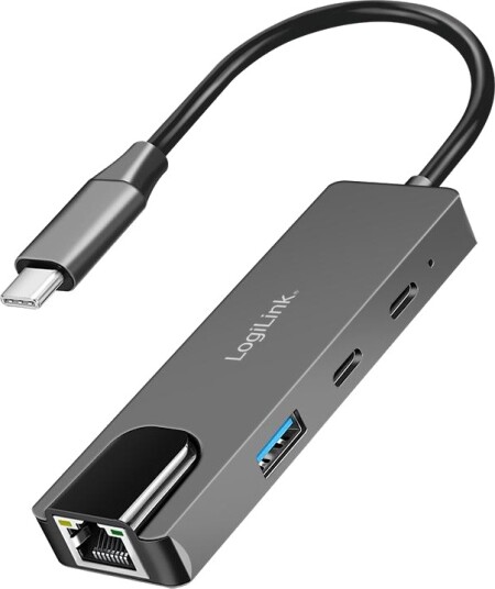 LogiLink USB 3.2 Gen1 Hub, 3-port , with 2.5G Gigabit Ethernet adapter