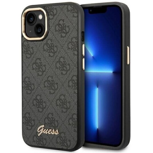 Guess iPhone 14 Plus Hardt Deksel 4G med Vintage Gold-Logo Svart Guess iPhone 14 Plus Hardt Deksel 4G med Vintage Gold-Logo Svart