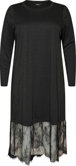 Zizzi Midikjole Madelina L/S Midi Dress Svart