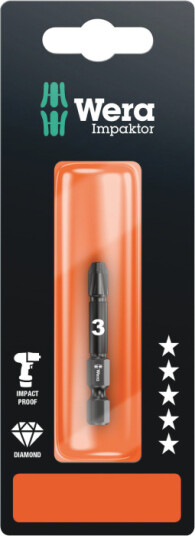 Wera Impaktor PZ3 Bits 50 mm Maskintilbehør & forbruk