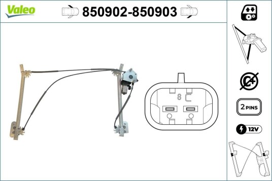 Vindusheis VALEO 850902 Vindusheis VALEO 850902