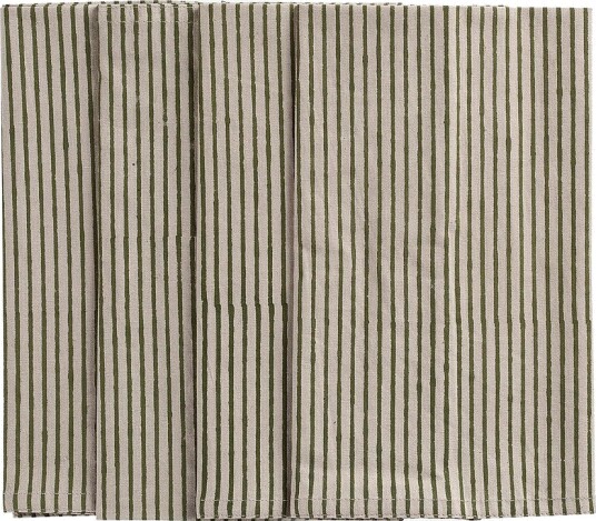 Chamois   Servietter Stripe 4 stk   Grønn