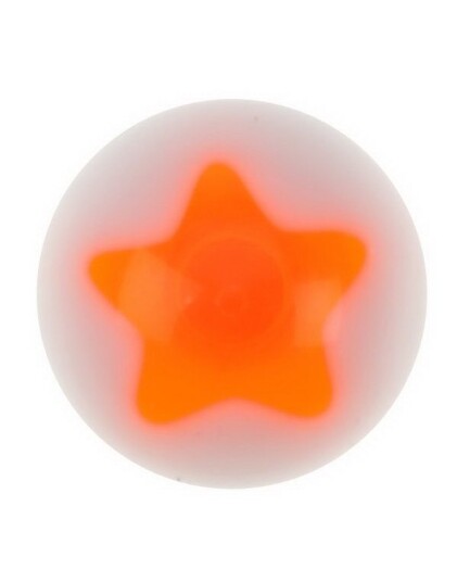 Utgått Stjerne Orange Hvit Akrylkule 8 mm kule til 16 mm stang