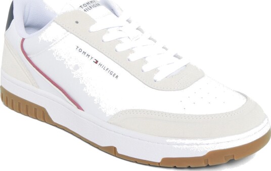 Tommy Hilfiger Th Basket Core Leather Suede Mix White 44 Tommy Hilfiger Th Basket Core Leather Suede Mix White 44
