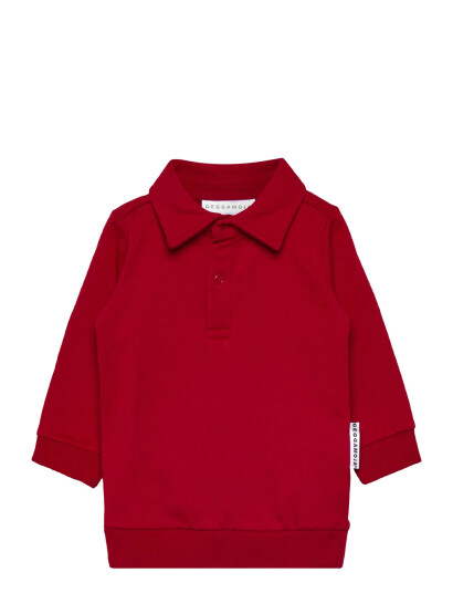 Geggamoja Collar Sweater Deep Red - Red - 74/80