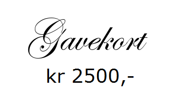 Gavekort pålydende kr 2500