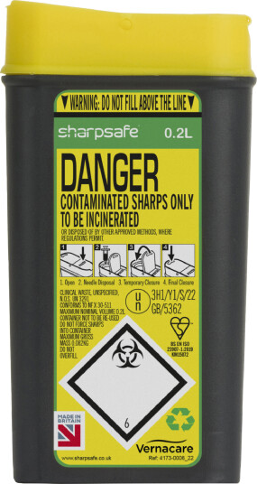 Sharpsafe kanylebøtte 0,2 L åpning kronblad 1 stk