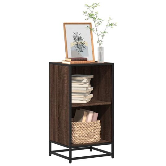 Bokhylle brun eik 40x35x76 cm konstruert tre