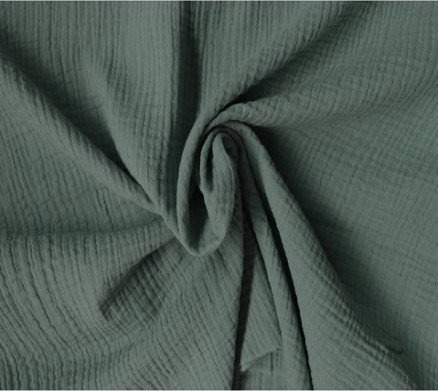 Balsløw Bomull Crepe Stoff 135Cm 194 Mørk Støvet Grønn 50Cm