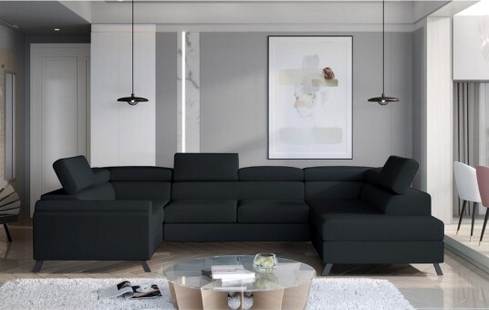 Seksjon Eltap Escada 336x200x92 cm Monolith 97 Mørk grå Høyre Seksjon Eltap Escada 336x200x92 cm Monolith 97 Mørk grå Høyre