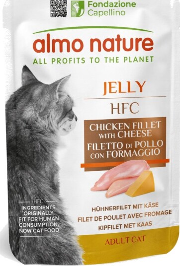 Almo Nature Hfc Våtfôr Jelly Pouch Med Ost Kyllingfilet 24 X 55 G