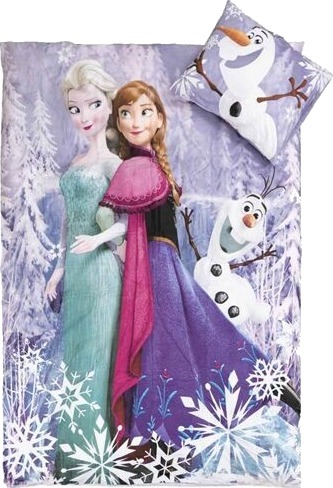 Licens Frosset sengetøy 115x135 cm Frosset Anna, Elsa & Olaf 2 i 1 design 100% bomull Licens Frosset sengetøy 115x135 cm Frosset Anna, Elsa & Olaf 2 i 1 design 100% bomull