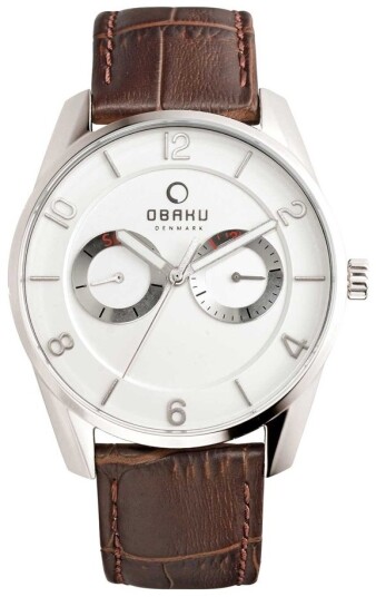 Obaku Herreklokke V171GMCIRN Flint Hvit/Lær Ø40 mm Obaku Herreklokke V171GMCIRN Flint Hvit/Lær Ø40 mm