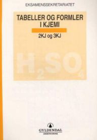 Tabeller og formler i kjemi: 2KJ og 3KJ, Pent brukt bok med markeringer