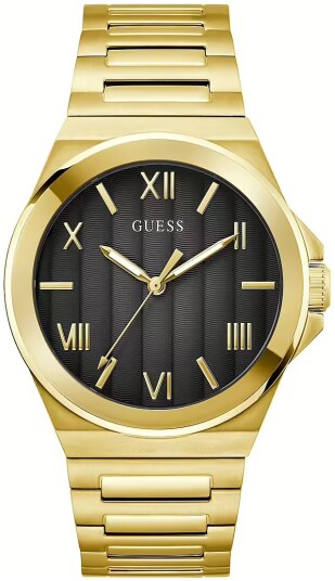 Guess Herreklokke GW0789G2 Vinyl Sort/Gulltonet stål Ø44 mm
