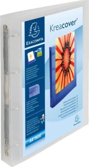 Exacompta Kreacover Chromaline Ringperm Bokryggbredde: 40 Mm For A4 Maxi Kapasitet: 225 Ark Translucent Hvit Exacompta Kreacover Chromaline Ringperm Bokryggbredde: 40 Mm For A4 Maxi Kapasitet: 225 Ark Translucent Hvit