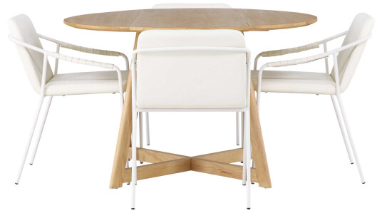 Venture Design Yadikon & Tvist spisegruppe Beige/brun 4 stoler & bord 120 cm