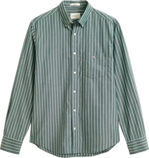Gant Reg Classic Poplin Stripe Shirt Green XL
