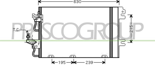 Kondensator, klimaanlegg PRASCO OP410C001