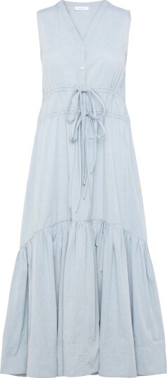 Coster Copenhagen Maxi Dress With Bows   Blue   44