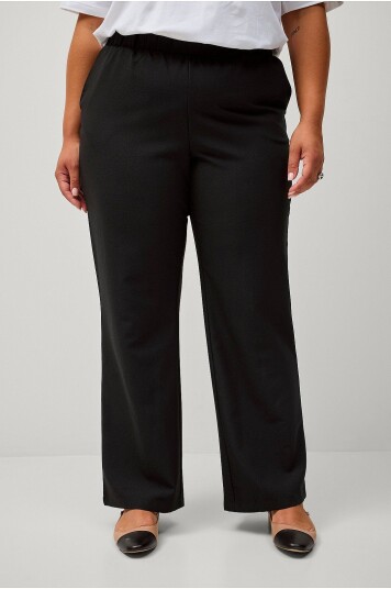 Zizzi Bukser Flared Trousers With Pockets Svart