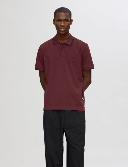 Selected Slhdante Sport Ss Polo Noos - Burgundy - S