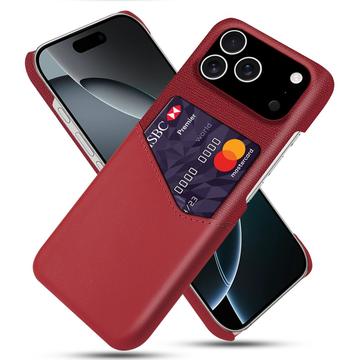 iPhone 17 Pro KSQ Deksel med Kort Lomme   Rød