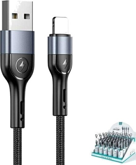 Kabel 2A 1M Usb Lightning Usams U55 Sj448zj01 Us-Sj448 Sj448usbsg01 Svart