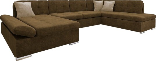 Zumar Sofa med Sjeselong og Divan 4 seter   Brun/Beige