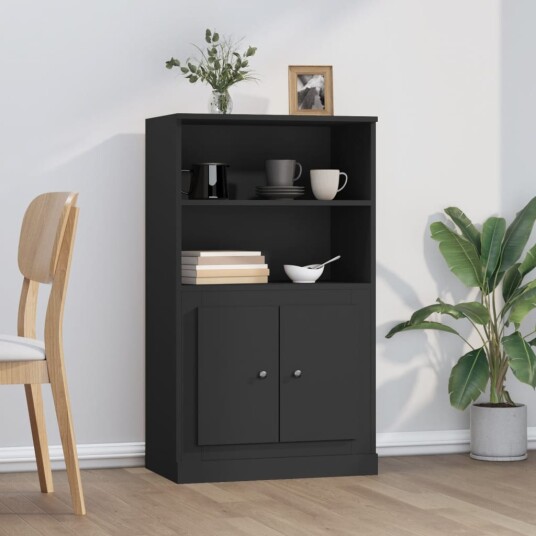 vidaXL Highboard svart 60x35,5x103,5 cm konstruert tre