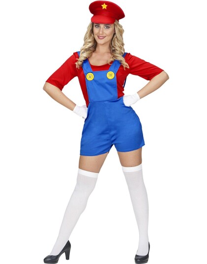 Super Mario Rørleggerjente Rød Karnevalskostyme Super Mario Rørleggerjente Rød Karnevalskostyme