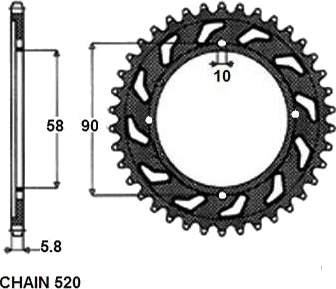 Kjedehjul SUNSTAR 1 3082 31 Kjedehjul SUNSTAR 1 3082 31