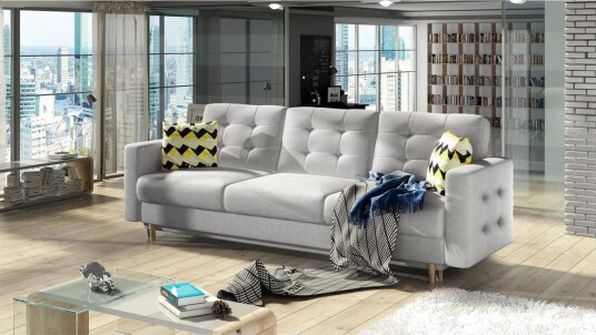 Sofa Eltap Asgard 233x93x92 cm Sawana 21 Zigzag 53 Grå Mønster