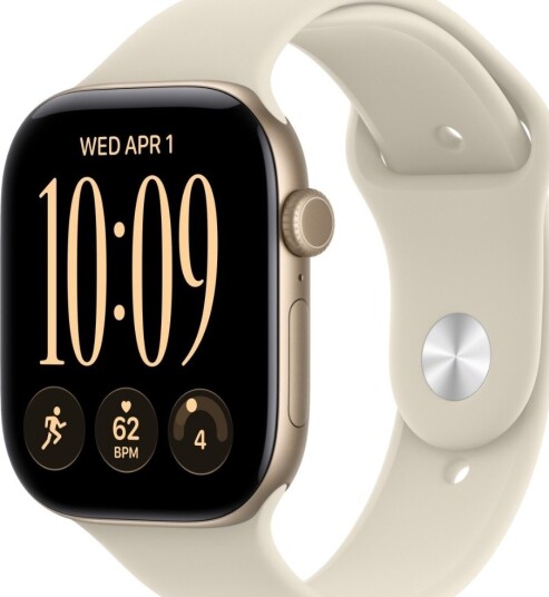 Apple Watch Series 12 46mm GPS (lys gull aluminium/sand Sport Band) M/L