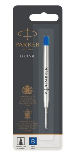 Parker Ballpoint Pen Refill  Broad Point  Blå QUINKflow Ink  1 Count
