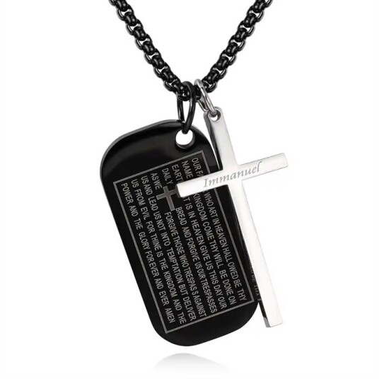 Bibel Dog Tags og kors / halskjede Bibel Dog Tags og kors / halskjede