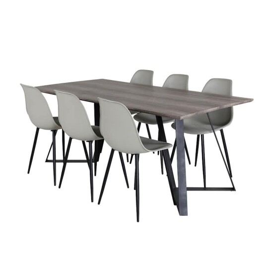 Venture Home Spisegruppe Venture Home Madde med 6 Pop Stoler GR20266S