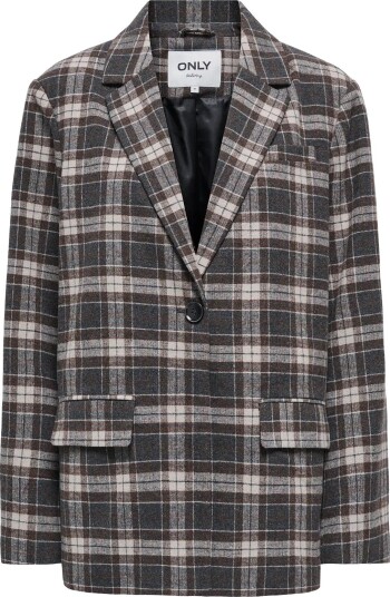 ONLY Onlnoelia Chelsea L/S Check Blazer Tlr   BLACK   40