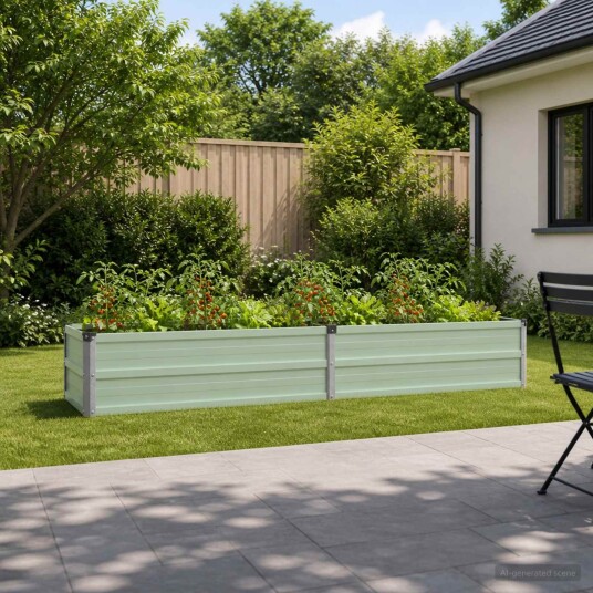 vidaXL Hevet Hagebed Pastellgrønn 160 x 40 x 24 cm kaldvalset stål