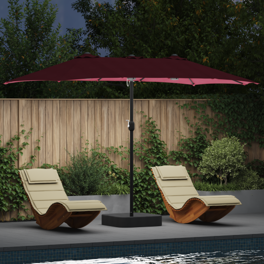 Hageparasol Vinrød 385 x 209 x 244 cm stoff Hageparasol Vinrød 385 x 209 x 244 cm stoff