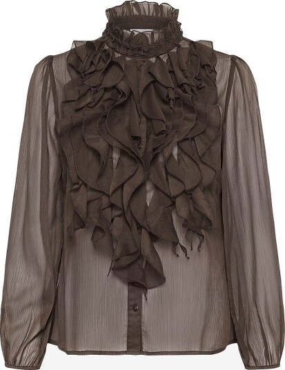 Saint Tropez Liljasz Crinkle Ls Shirt Brown XL Saint Tropez Liljasz Crinkle Ls Shirt Brown XL