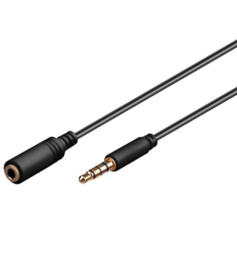 Goobay 3.5mm Skjøtekabel 2m med Gullbelagte Kontakter - Svart