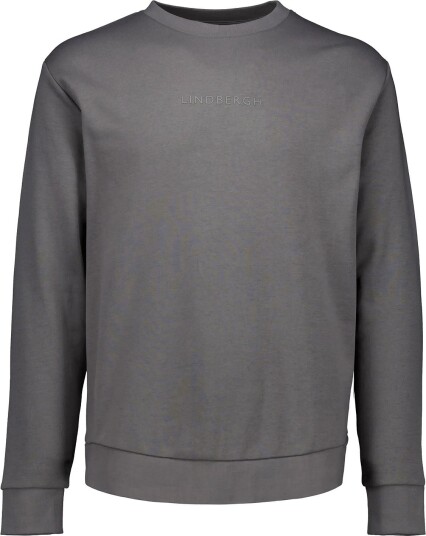 Lindbergh Logo Chest Print O Neck Sweat Grey L