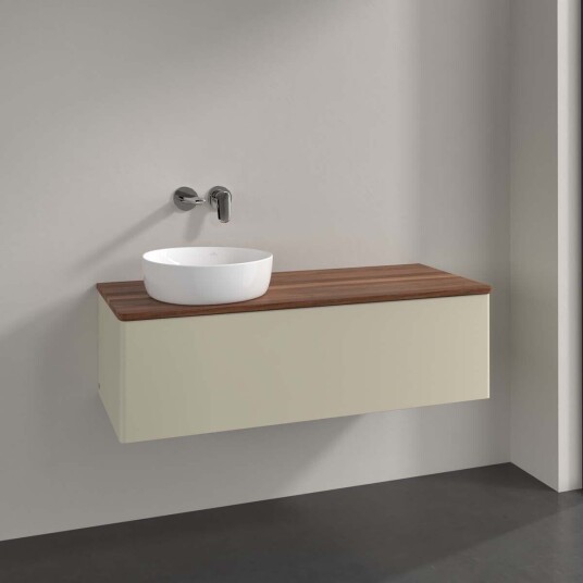 Villeroy & Boch  Antao Servantskap med 1 skuff 120x50x36 cm u/lys Grå Matt/Valnøtt