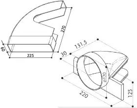 Franke tilkobling for ventilasjonsslange 112.0040.370 Franke tilkobling for ventilasjonsslange 112.0040.370